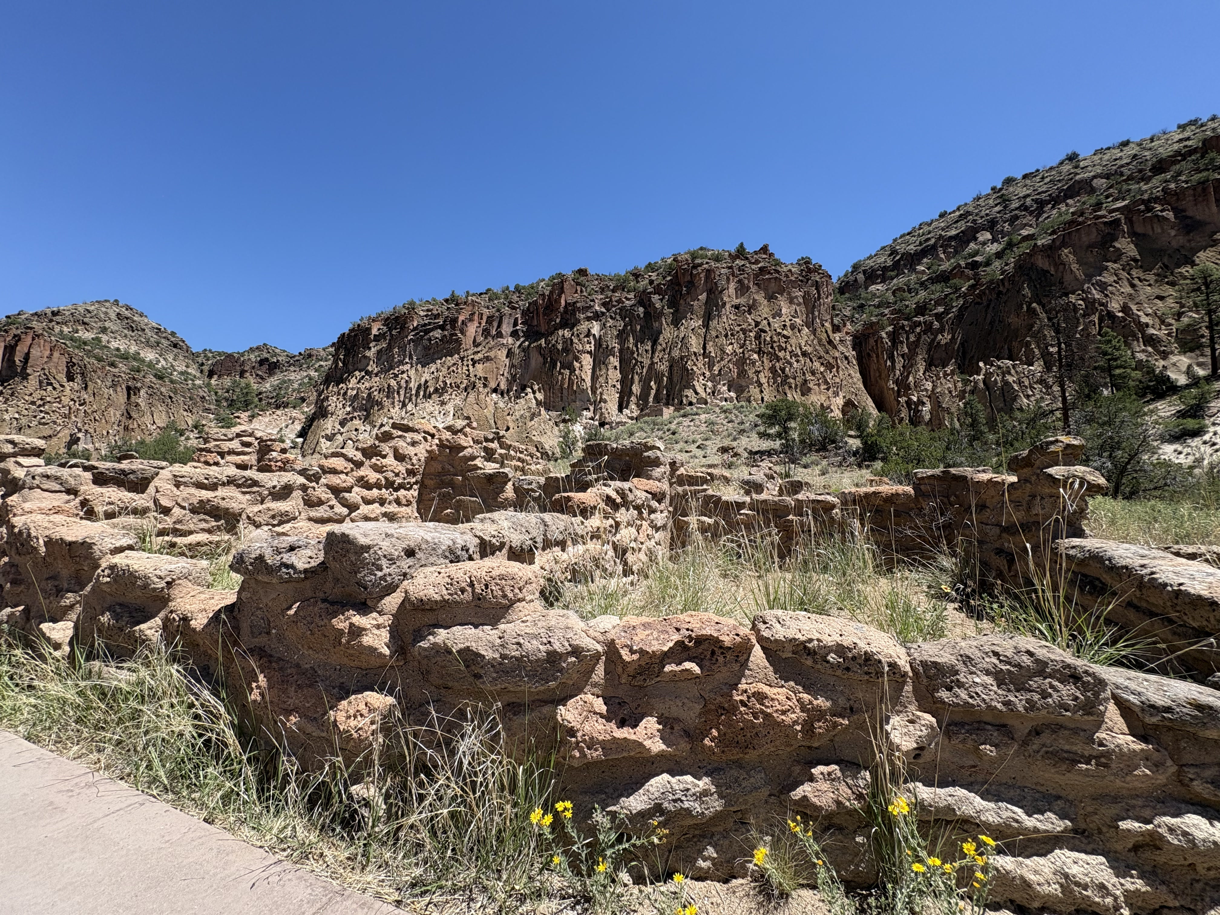 Scenic view of Bandelier National Monument